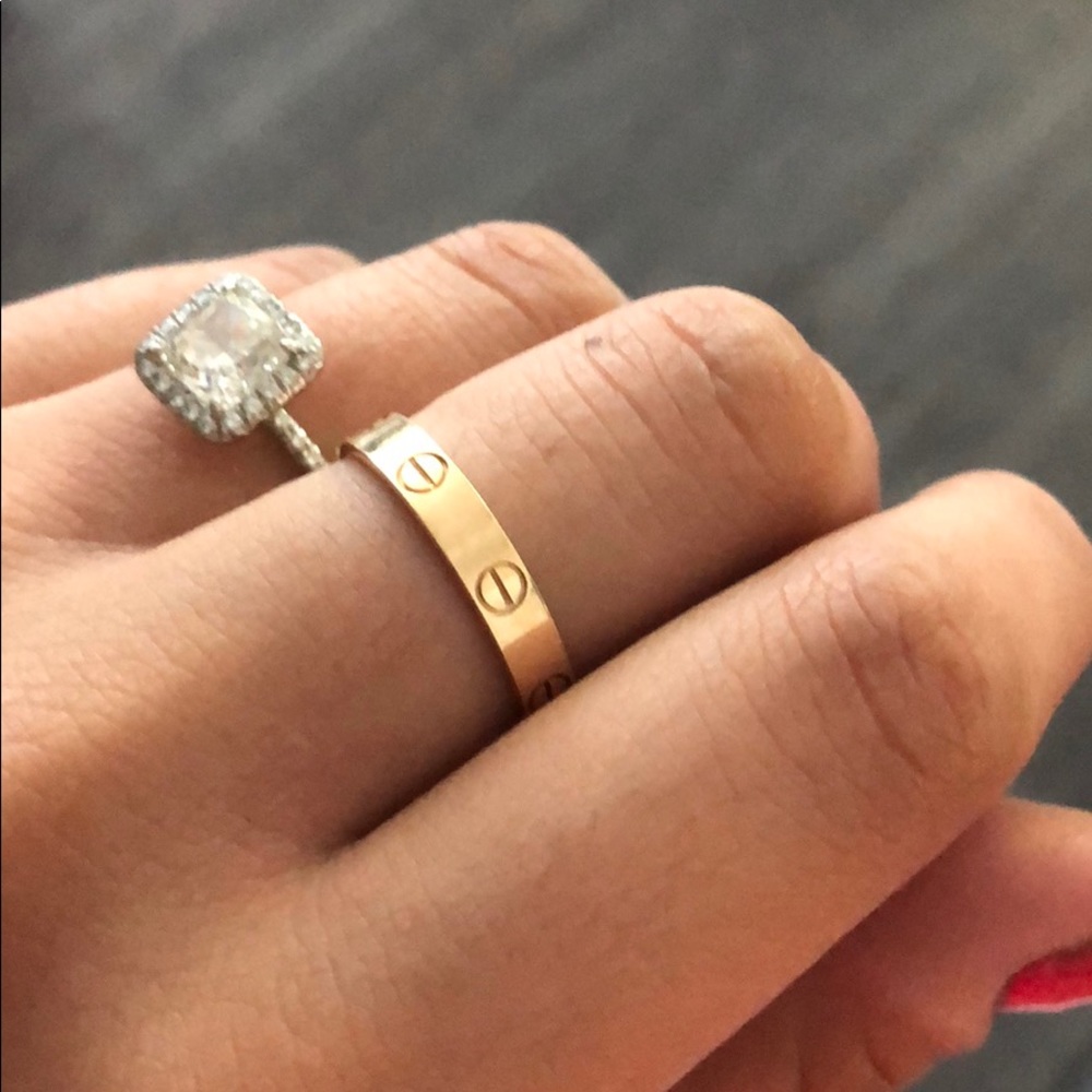 Cartier love 18k yellow gold  ring size 57